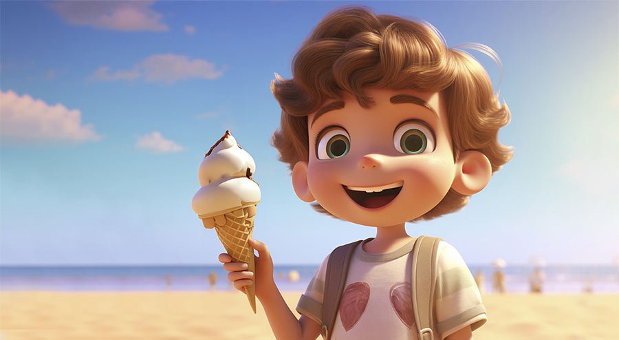 Un tipo y un helado